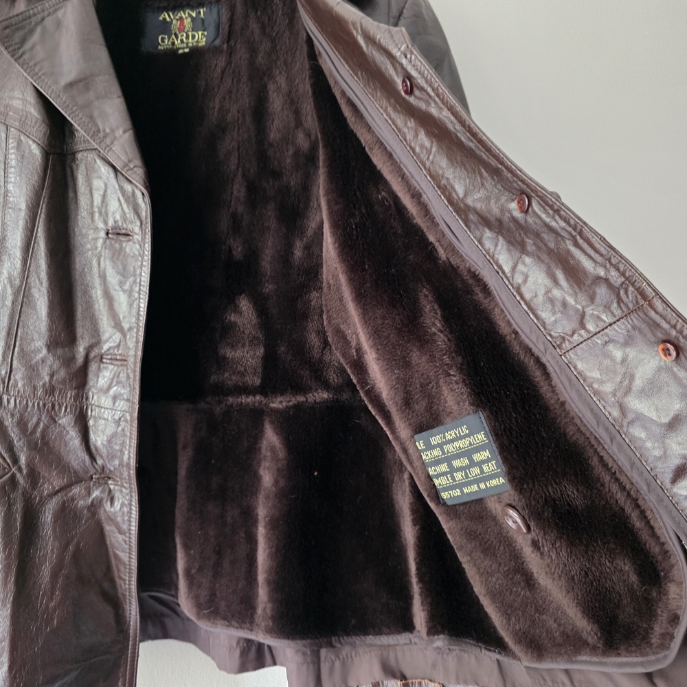Burgandy / Oxblood Genuine Leather Jacket With Warm Lining M / L - Picture 4 of 10